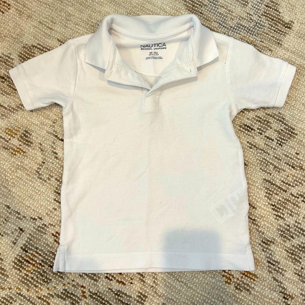 Nautica Kids White Short-Sleeve Polo Shirt